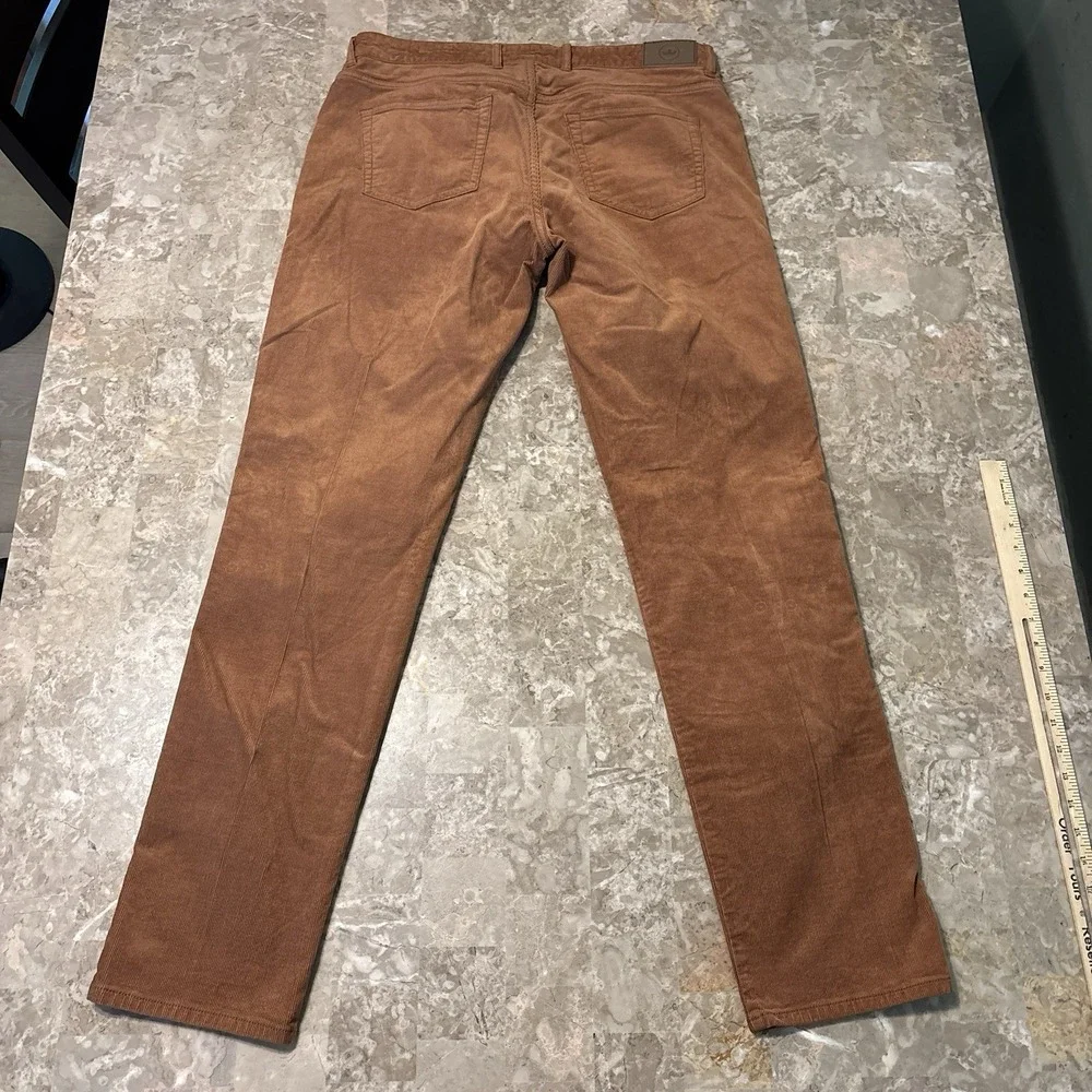 Peter Millar Pants Mens 35 (fits 36x33) Rust Orange Superior Corduroy Stretch